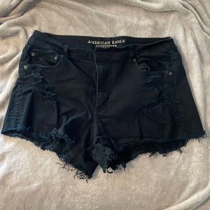 American Eagle Black Hi-Rise Festival Jean Shorts